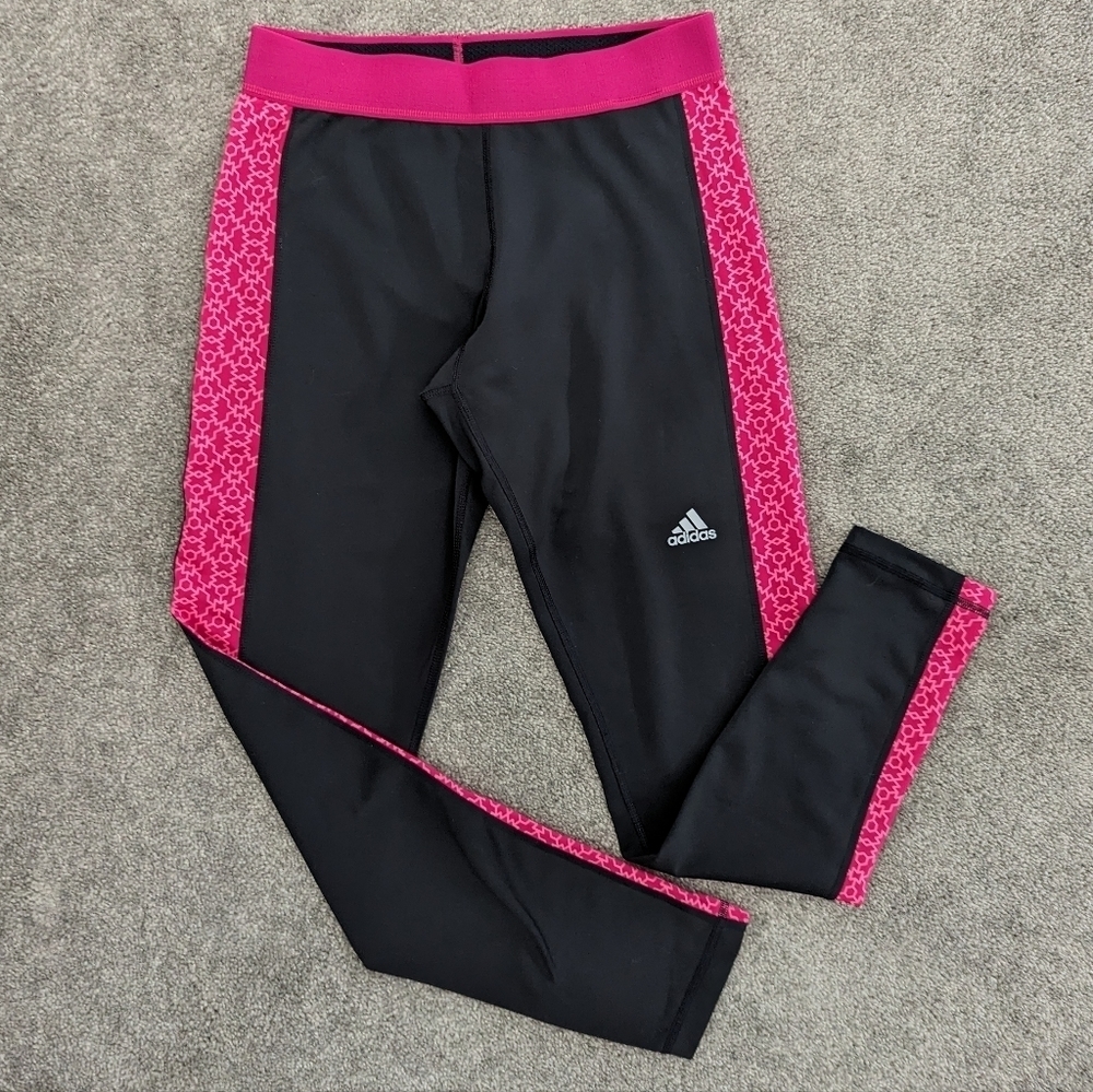 ADIDAS black and pink women legging size Medium